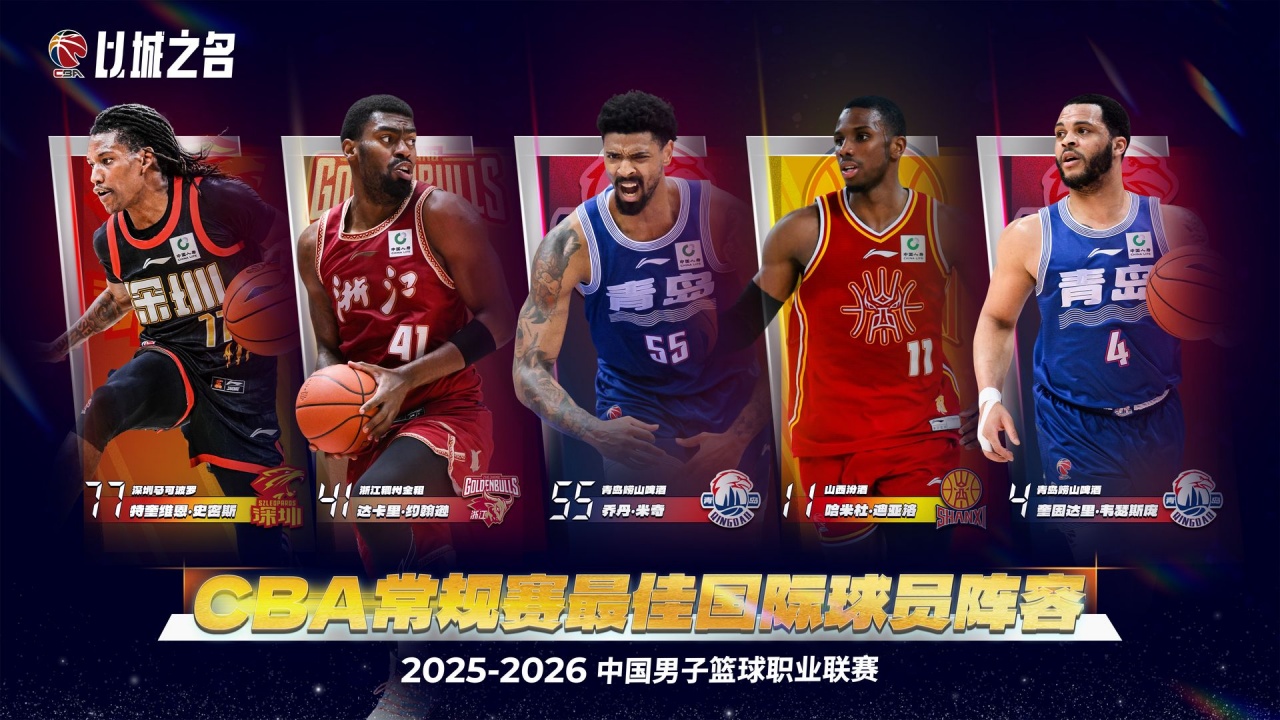 KOK体育-CBA最佳国际阵容得票：前场乔丹·米奇断层领跑 后场史密斯第1